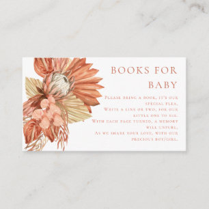 terracotta Boho watercolor floral  Books for Baby  Enclosure Card