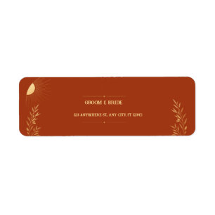 Terracotta Boho Wedding Return Address Label