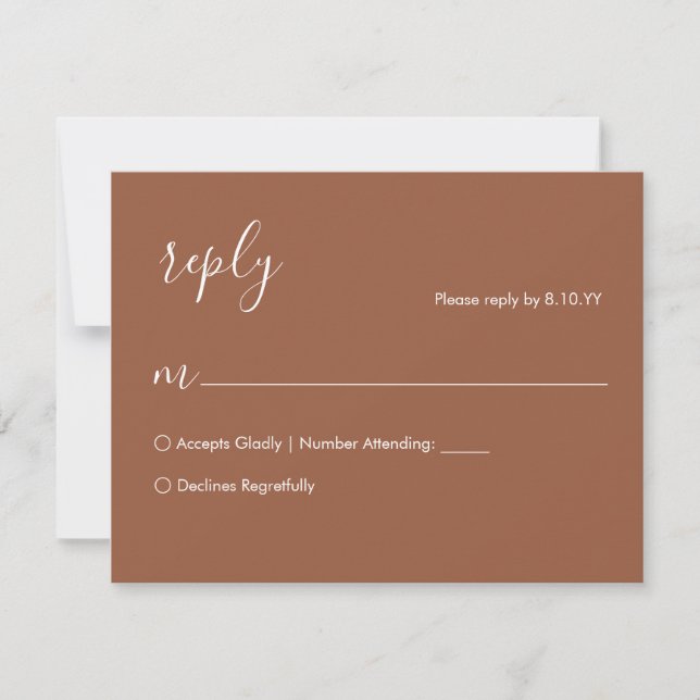 Terracotta Boho Wedding RSVP Card (Front)