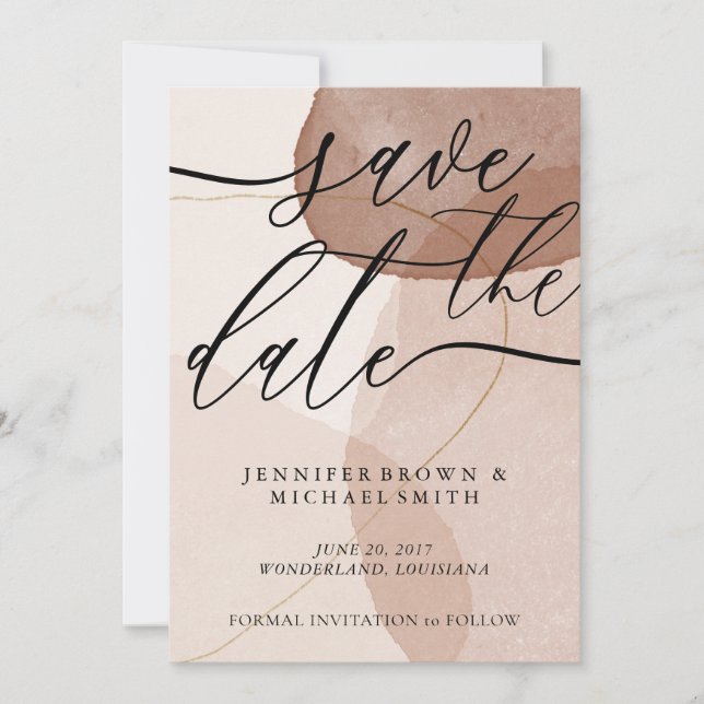 Terracotta Boho Wedding Save Date Custom Photo Save The Date (Front)