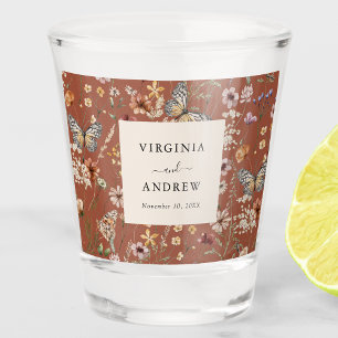 Terracotta Boho Wedding Shot glass