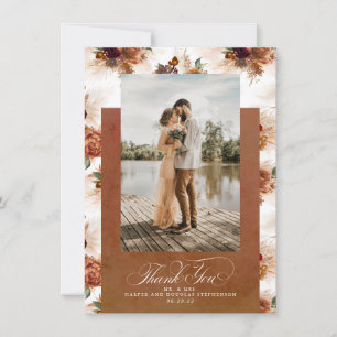 Terracotta Boho Wedding Two Sided Thank You Photo