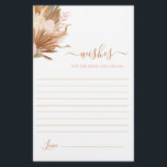 Terracotta Boho Wishes for the Bride card<br><div class="desc">Terracotta dried palms wishes for the bride and groom card</div>