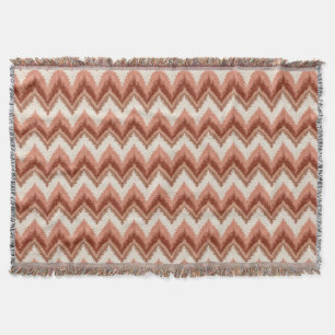 Terracotta Boho Zigzag – Rustic Chevron Throw Blanket