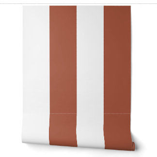 Terracotta Bold Deckchair Cabana Stripe Wallpaper