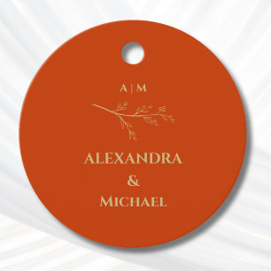 Terracotta Botanical Minimalist Wedding Thank You Favour Tags