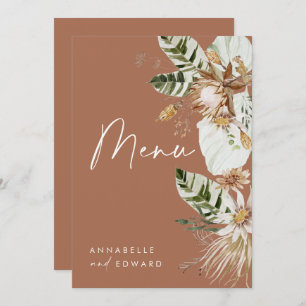 Terracotta botanical modern elegant foliage menu