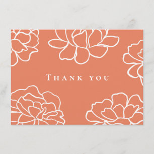 Terracotta Botanical Modern Wedding Thank You Card