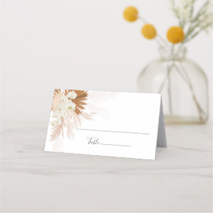 Terracotta Botanical Pampas Grass Desert Palms Place Card