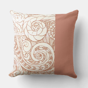 Terracotta Botanical Swirl Cushion