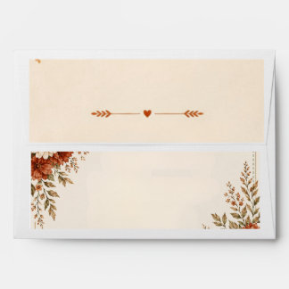 Terracotta Botanical Wedding Envelope | Rustic