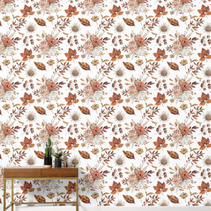 Terracotta bouquet of fall flowers arrangement wallpaper