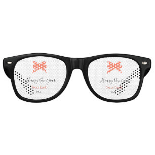 Terracotta bow happy new year name year boho retro sunglasses