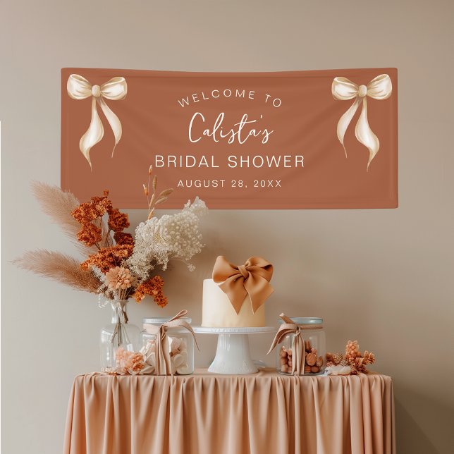 Terracotta Bow Personalised Welcome Bridal Shower Banner (Creator Uploaded)
