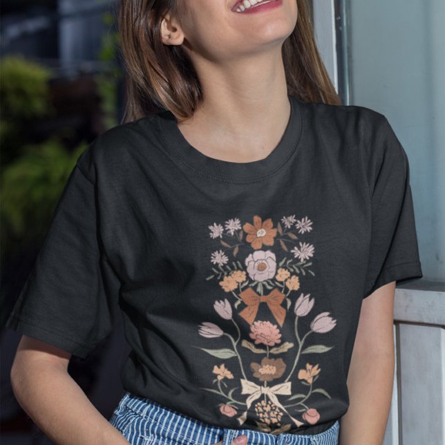 Terracotta Bows and Flowers T-Shirt (Creator Uploaded)