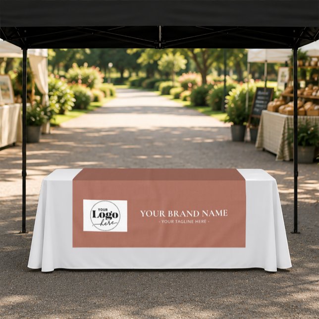 Terracotta Branded Logo Tablecloth Runner (Creator Uploaded)