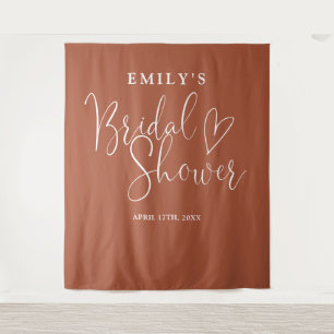 Terracotta Bridal Shower Photo Backdrop Tapestry