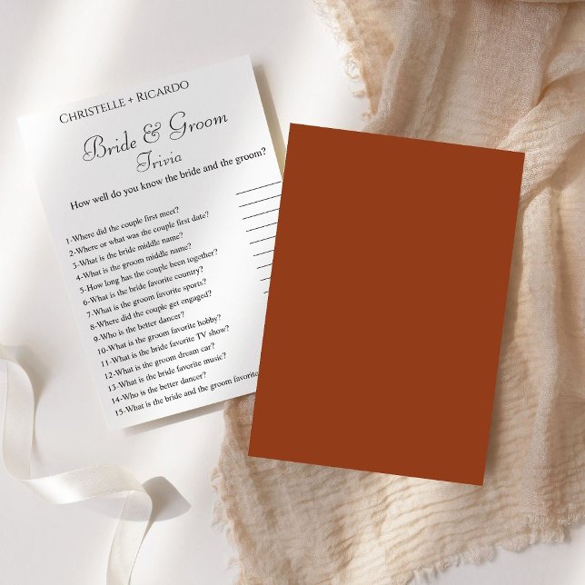 Terracotta bride & groom trivia bridal shower game (Creator Uploaded)