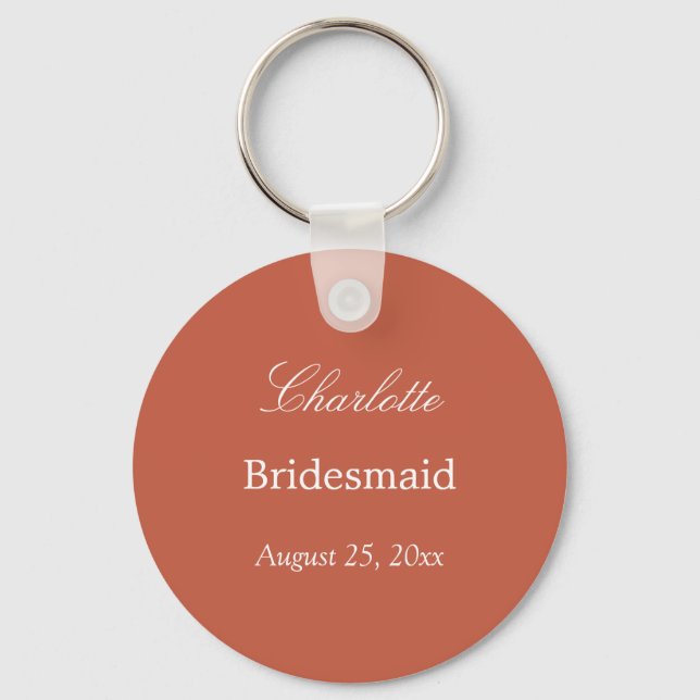 Terracotta Bridesmaid Thank You Keychain (Front)