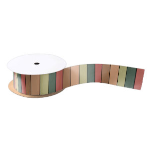 Terracotta Brown Green Black On Watercolor Paper Satin Ribbon
