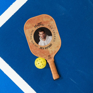 Terracotta brown photo funny man myth legend pickleball paddle