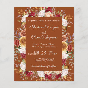 Terracotta Budget Modern Fall Floral Wedding