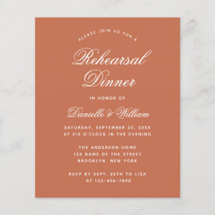 Terracotta Budget Rehearsal Dinner Invitation