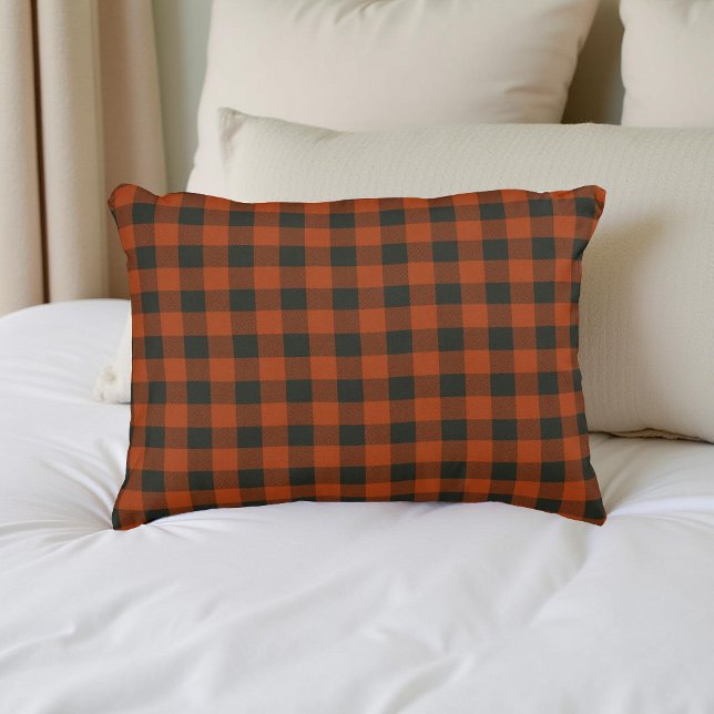 Terracotta Buffalo Plaid Rustic Pattern Decor Decorative Cushion (Creator Uploaded)