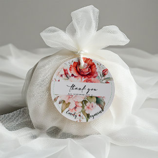 Terracotta Burgundy Blush Floral Wedding  Favour Tags