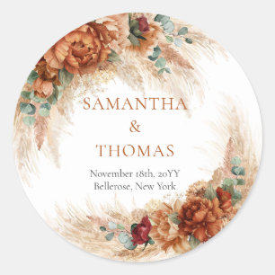 Terracotta burgundy eucalyptus and pampas Stickers