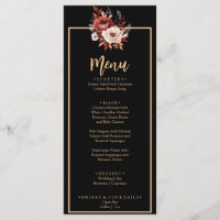 Terracotta Burnt Orange Black Fall Dinner Wedding 