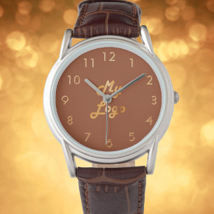 Terracotta burnt orange business logo watch