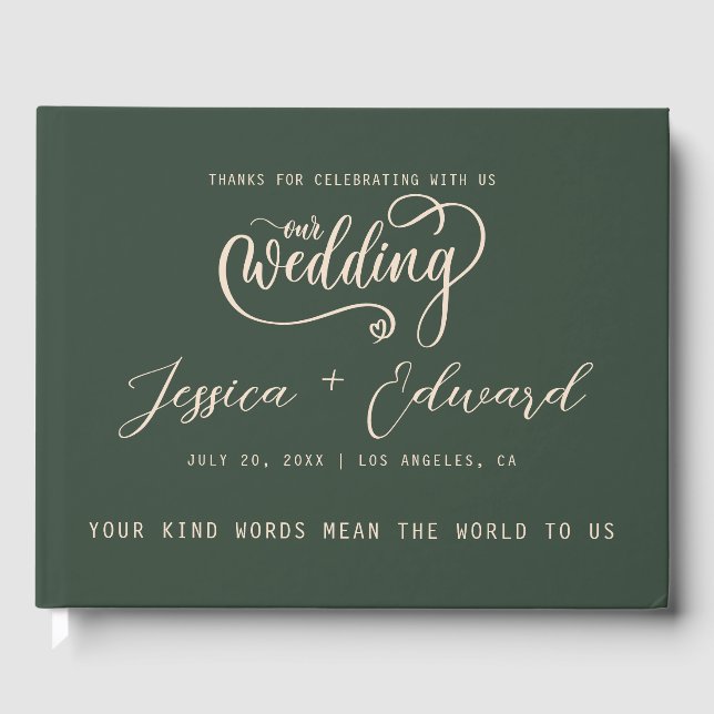 Terracotta Burnt Orange Elegant Modern Minimalist Guest Book (Front)