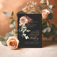 Terracotta Burnt Orange Floral Black Boho Wedding