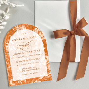 Terracotta Burnt Orange Floral Wedding Invitation