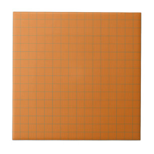 Terracotta Burnt Orange & Green Chequered Pattern  Ceramic Tile