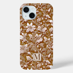 Terracotta Burnt Orange Modern botanical Boho iPhone 15 Case