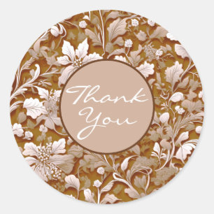 Terracotta Burnt Orange Modern botanical Boho Classic Round Sticker