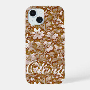 Terracotta Burnt Orange Modern botanical Boho iPhone 15 Case