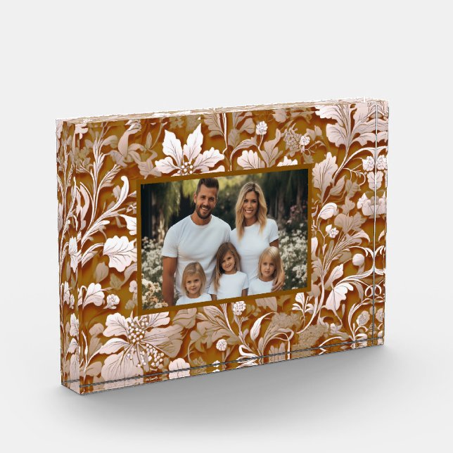 Terracotta Burnt Orange Modern botanical Boho Photo Block (Left)