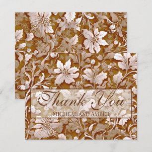 Terracotta Burnt Orange Modern botanical Boho Thank You Card