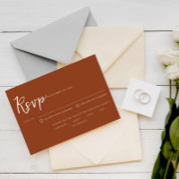 Terracotta Burnt Orange Script Meal Choice Wedding