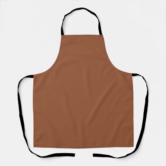 Terracotta Burnt Orange Solid Colour  Apron (Front)