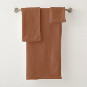 Terracotta Burnt Orange Solid Colour  Bath Towel Set