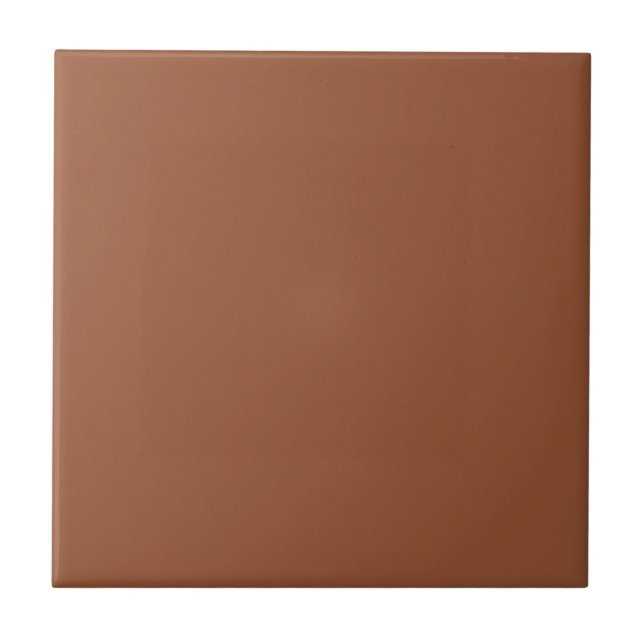 Terracotta Burnt Orange Solid Colour  Ceramic Tile (Front)