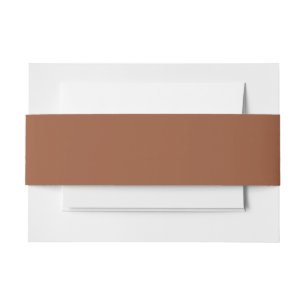 Terracotta Burnt Orange Solid Colour  Invitation Belly Band