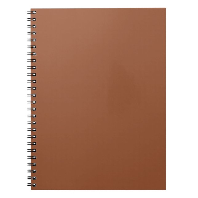 Terracotta Burnt Orange Solid Colour  Notebook (Front)