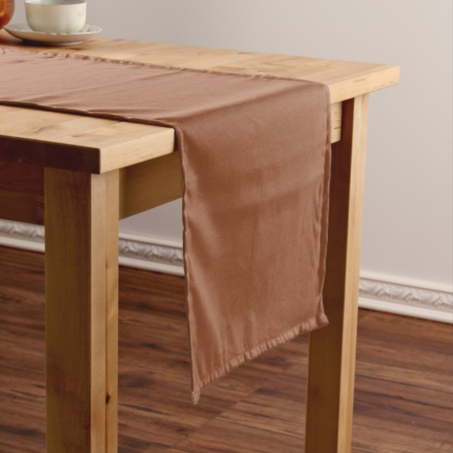 Terracotta Burnt Orange Solid Colour  Short Table Runner (In Situ)