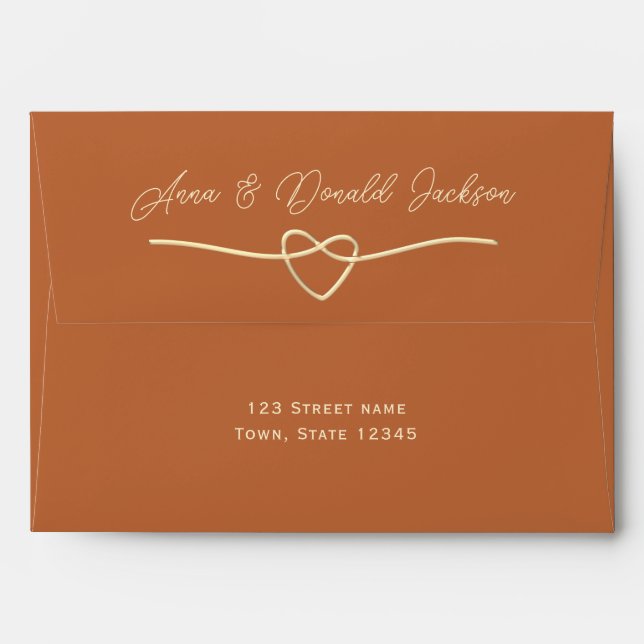 Terracotta Burnt Orange Wedding Envelope (Back (Top Flap))