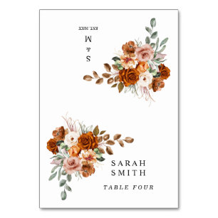 Terracotta Burnt Orange Wedding Table Place Card